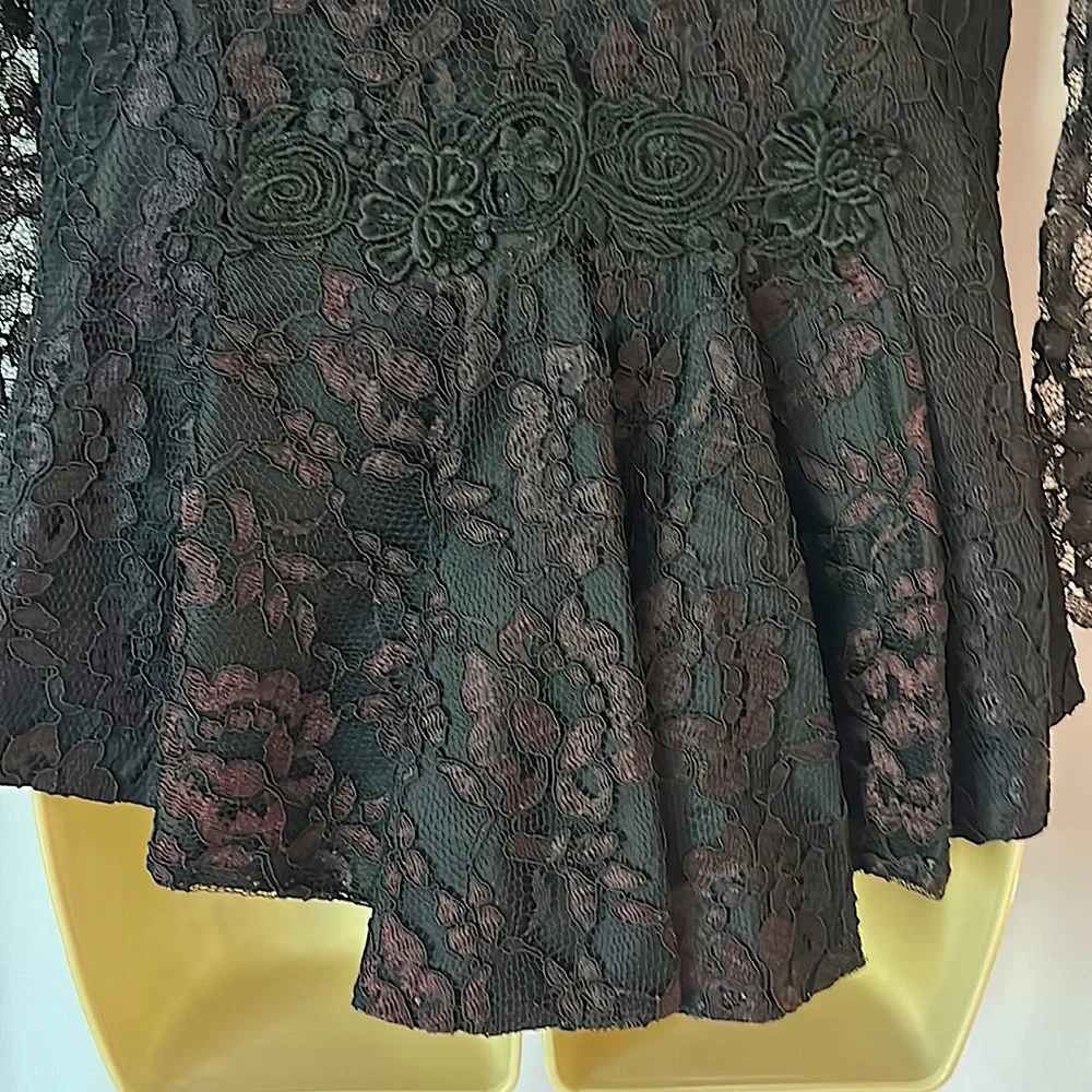 Zeeba New York Beautiful Vtg Gothic Floral Lace Jacket Coat **Approx Size S** - Picture 5 of 6